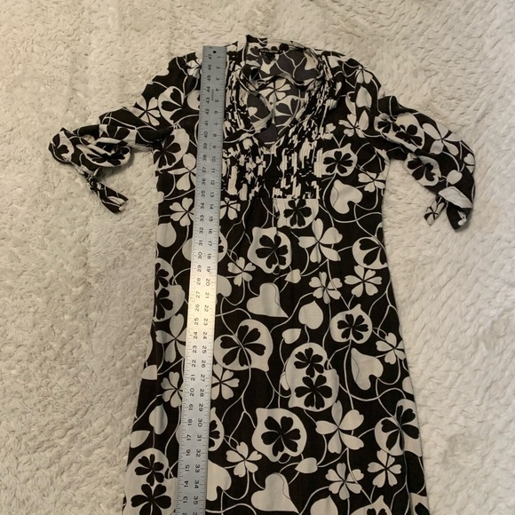Lucky Brand Hearts and Clovers Black and White Floral Dress Women’s Medium - Picture 6 of 12